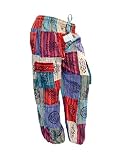 Handmade Om Pants Patchwork Pants Unisex Multisize Himalayan Bohemian Trousers (Medium, Regular, Reg