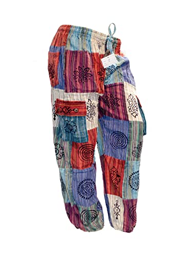 Handmade Om Pants Patchwork Pants Unisex Multisize Himalayan Bohemian Trousers (Medium, Regular, Regular) Multicolor #TOP19