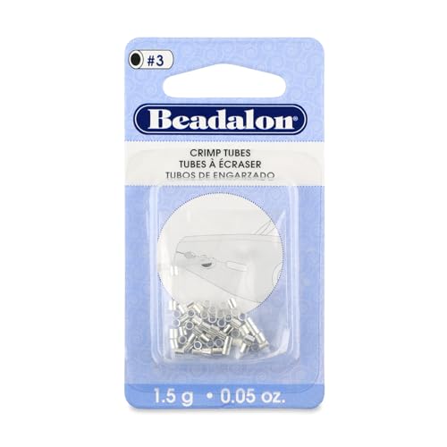Beadalon Jewelry Making Crimp Tubes - Size #3, 51 pc - Silver Plated