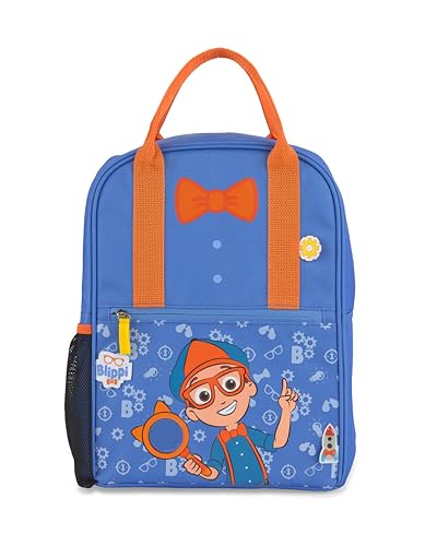 Skip Hop x Blippi Toddler Backpack with Adjustable Padded Straps Bottle Pocket Roomy Interior fits School Size Folders & Lunch Bags Age 3+