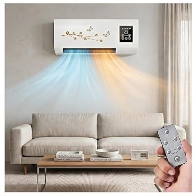 Wall Mounted Portable Heating Cooling AC Unit Remote Timer (Brown)