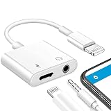 Amplia compatibilidad: adaptador de audio y carga para auriculares compatible con iPhone 12 min/12/12 Pro/12 Pro Max/11/11 Pro/11 Pro Max/XS/XS Max/XR/X/8/8 Plus/7/7 Plus/iPad/iPod. Contiene un chip de decodificador para que no tengas que preocuparte por las actualizaciones del sistema. Es compatible con el cable de protección original de tu teléfono.