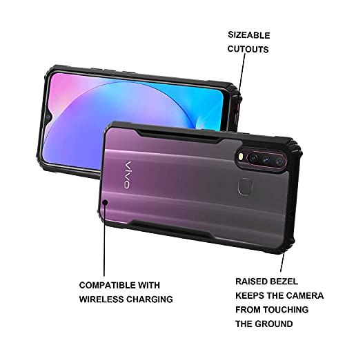 Image of Amazon Brand - Solimo 360 Degree Protection Black Border Back Cover for Vivo Y12 | Y15 | Y17 - Black - Abs