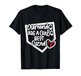 Diamonds Are A Girls Best Friend Baseball Softball Moms T-Shirt