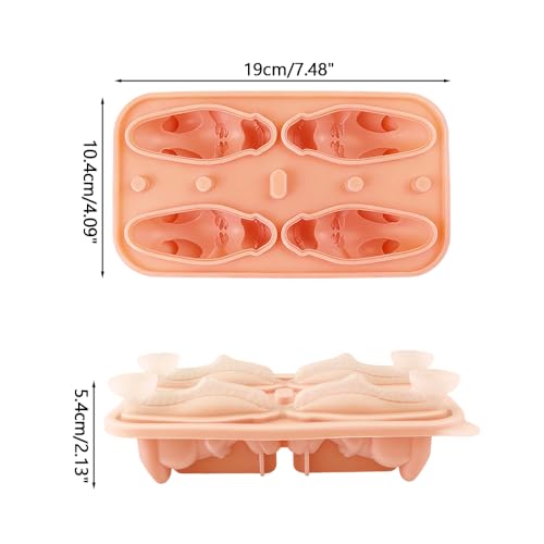 Bandeja de cubitos de hielo de silicona 2 piezas con tapa miniatura 4