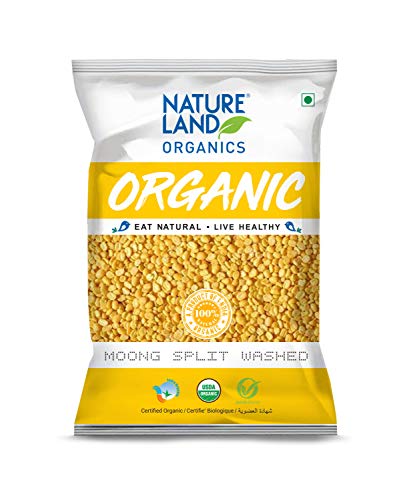 Image of Natureland Organics Moong Dal Yellow /Split Washed 500 Gm (pack of 2) Total 1 KG - Organic Pulses