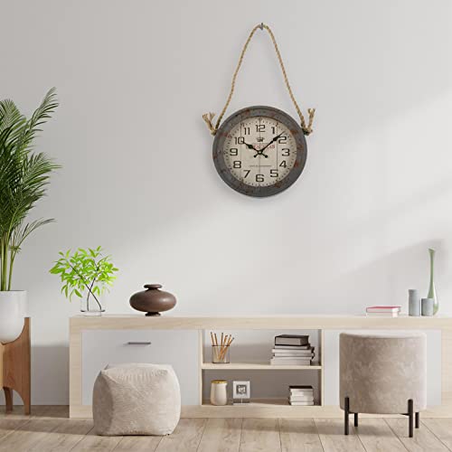 Versa Lamiako Reloj de Pared Decorativo para la Cocina, el Salón, el Comedor o la Habitación, Medidas (Al x L x An) 27,7 x 6,3 x 27,7 cm, Metal y Cristal, Color Gris y Beige - imagen 2