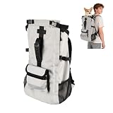 Dog Carrier Backpack for Medium Dogs, Hiking Bag for Pets Up to 30 lbs - 4-Layer Safety Design with Thick Padded Straps, Built-in Leash & Breathable Mesh, Suitable for Hiking, Cycling, and Travel