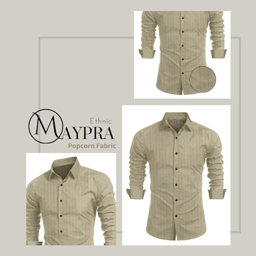 Image of Tailored Fit Men's Embossed Cotton Fabric with Long Sleeves Premium Casual Shirt for Men