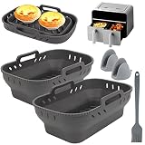 Meetory Lot de 2 accessoires en silicone pour friteuse à air chaud Ninja Foodi Max Dual Zone - Compatible avec Ninjas AF300EU AF400EU