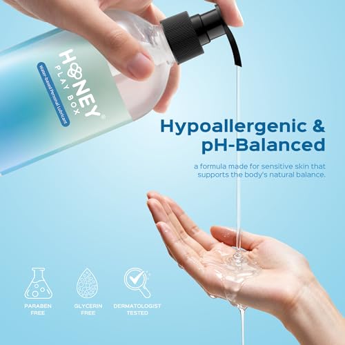 Image of HoneyPlayBox Water Based Lube Personal Lubricant for Men, Women & Couples, Anal Lube, Non-Sticky, Easy-to-Clean, Toy & Condom Compatible, 16.91 Fl Oz