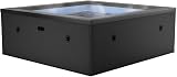 N NETSPA - Spa - Celestia - Semi-Rigide Carré 6 Places – Construction Portable en Mousse, Chauffage intégré et Couverture économe en énergie – Volume 1100l - Ø180xH70cm - Charcoal Black - 1