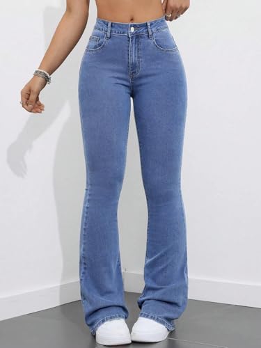 Image of KOTTY Women's Flared Jeans|High Waist Bootcut|Wide Leg|Bell Bottom Denim for Trendy & Comfortable Fit