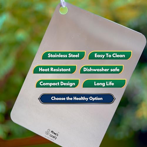 Image of Stainless Steel Chopping Board 37x25 cm| Large Rust-Free Metal Cutting Board for Kitchen |Smooth Edge Steel Vegetable Meat Fish Fruit Cutter Board |Hygienic Heavy-Duty Easy to Clean Surface