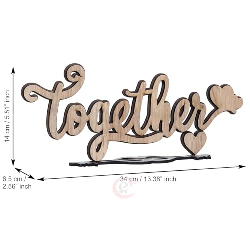 Articles de décoration de Saint-Valentin : cœur en bois avec support de table - 5