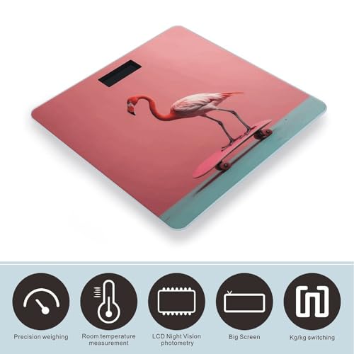 Báscula Digital de Baño con Diseño de Flamenco y Pantalla LCD miniatura 3