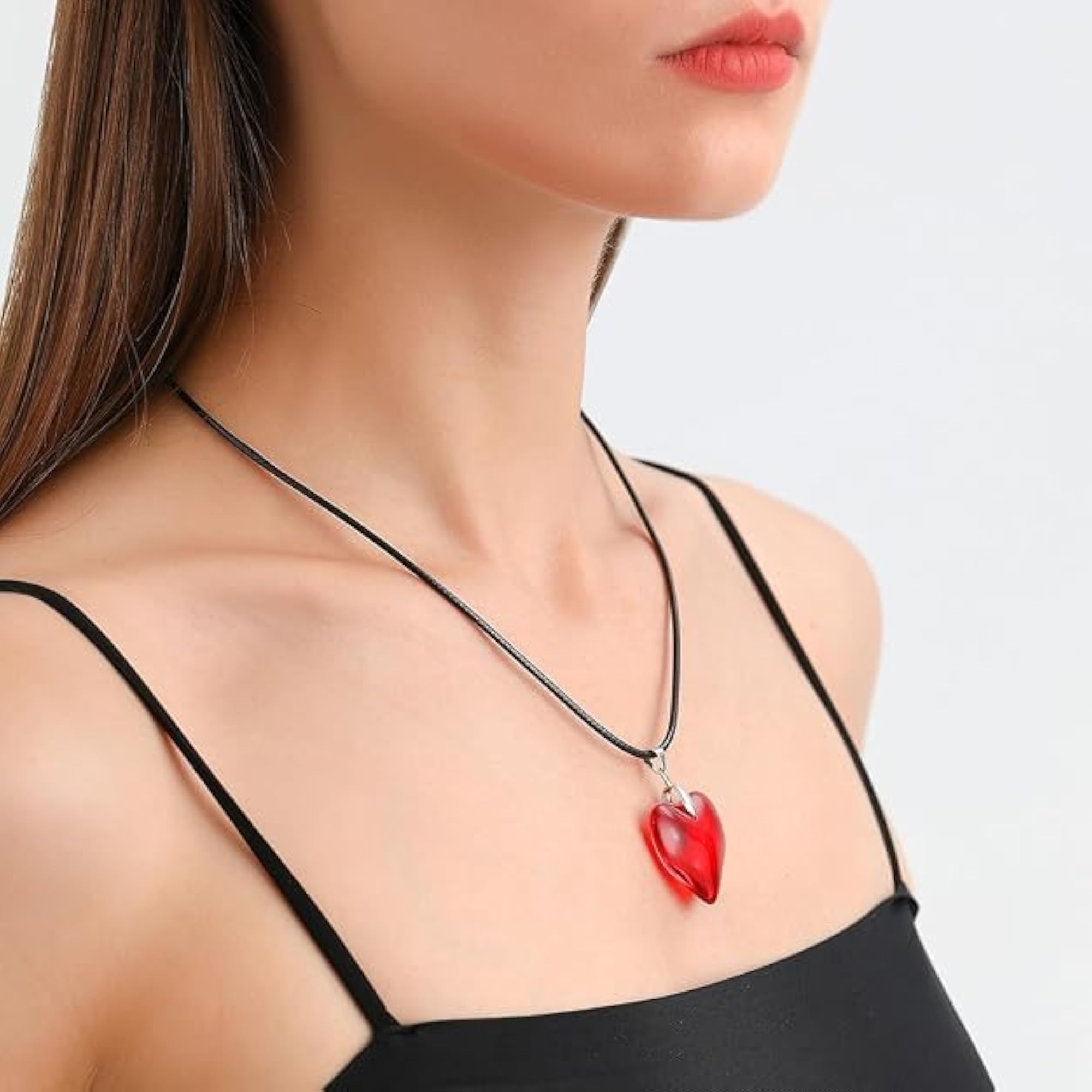 Red Heart Pendant Necklace for Women & Girls