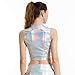 FlyCC Women Metallic Tank Tops, Shiny Crop Top for Dancing, Raves, Festivals, Costumes