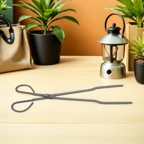 TOMETURE Szczypce Do Kominka z Grubego Żelaza Ergonomiczne Chwytaki Do Drewna Opałowego Odporne Wysoką Temperaturę Wygodne Grillów