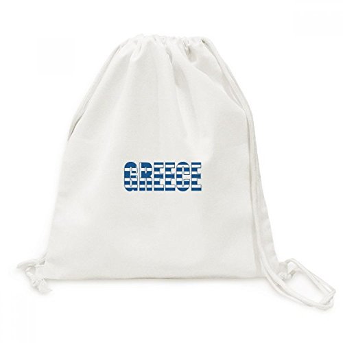 Sac cordon Grèce en toile imprimée avec bretelles ajustables en corde