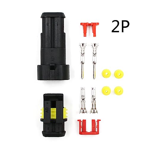 Kit conector de lámpara para coche de 2 pines y terminales automotrices impermeables 3