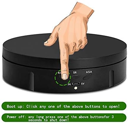JAYEGT Motorized Rotating Display Stand, 5.74inch /22lbs Load, 360 Degree Electronic Turntable Display Stand for Photography Products Shows , Jewelry, Watch, 3D Models, Cake --Black