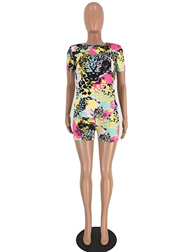 Fastkoala Women's 2 Pieces Outfits Clubwear Colorful Tie Dye Hooded Crop Top Shorts Joggers Tracksuit Sportswear Set Colorful Tiger Xxxl #TOP4