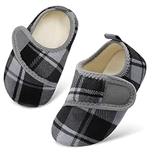 Scurtain Toddler Warm Winter House Slippers Baby Boys Girls Indoor Home Slippers Cozy Lightweight Non-Slip Shoes For Infant Kids Plush Linned