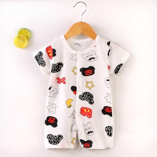 Image of Bold N Elegant Cute Cartoon Print Cotton Newborn Baby Boy Girl Rompers Jumpsuit Baby Onesie Bodysuit for Little Kids