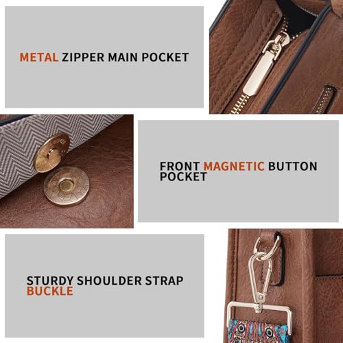 Image of Crossbody Bag Women Vegan Leather Hobo Handbag Trendy Crossbody Shoulder Bag Purses For Women with 2 Adjustable Strap