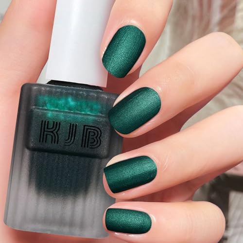Grün Pearl Matte Nagellack - Schnelltrocknend & Langanhaltend ungiftige Nagellacke Ohne UV-Lampe - Hochwertig Matt Effect - Shimmer Matte Nail Polish für Anfänger DIY Nail Art(Grün Pearl, 12ML)