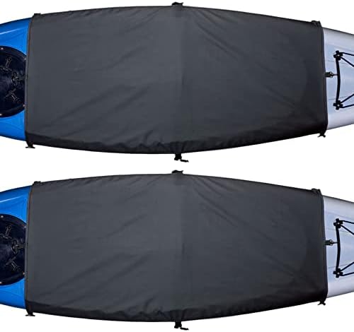 Explore Land Universal Kayak Cockpit Drape Waterproof Seal Cockpit Cover for Indoor and Outdoor 2 Pack - Regular 44 x 28 inch, Black