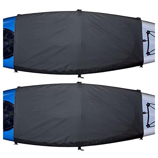 Explore Land Universal Kayak Cockpit Drape Waterproof Seal Cockpit Cover for Indoor and Outdoor 2 Pack - Large 60 x 29 inch, Black
