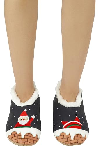 Image of BenSorts Fuzzy Slipper Socks for Women Funny House Slippers with Grips | Warm Cozy Cute Socks Non Slip Gifts Thick Stocking Stuffers Christmas