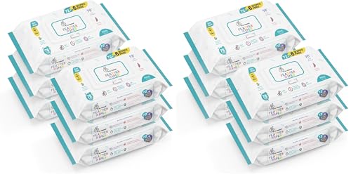 Image of R for Rabbit Feather 468 Baby Wet Wipes for new born Combo Pack of 12