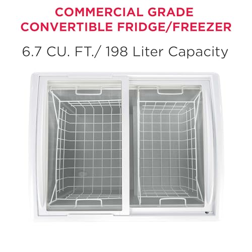 Frigidaire Convertible Chest Freezer, Glass Top Storage Case, 6.5 Cu. Ft., Rolling Caster Wheels, Adjustable Temperature - image 2