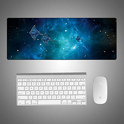 Tapis de souris XXL ciel étoilé bleu idéal pour gaming et télétravail
