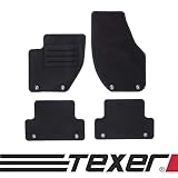 Farbe: Schwarz, dunkel TEXER Textil Fußmatten Passend für Volvo V40 II Bj. 2012-2019 Basic