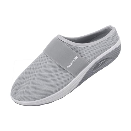 Zapatos casuales de plataforma para mujer con malla transpirable y diseño destalonado tipo zueco