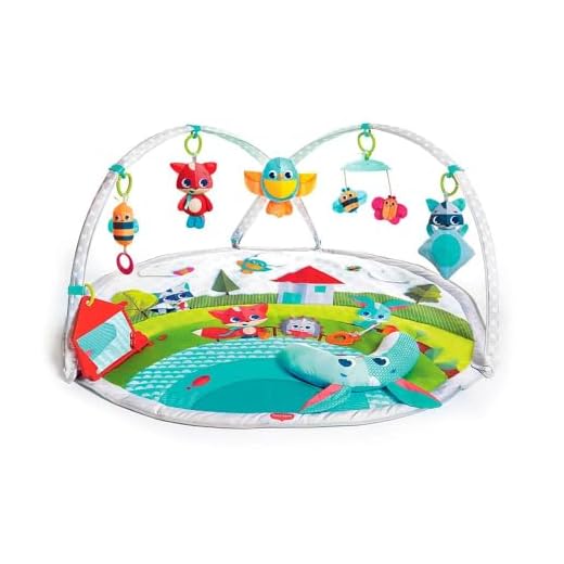 Tiny Love Dynamic Gymini, Tapis d'éveil bébé Musical avec Arches Ajustables , Dès la naissance, Collection Dans la Prairie, 110 x 90 cm