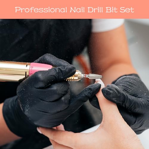 Nail Drill Bits Tech For Nails Set 2 PCS Tips Cuticle Mandrel Professional Flame File Mini Sanding Cord Accessories Gel Remover Professional Nail Drill Bits Set Carbide Ceramic For Tech Gel Remover