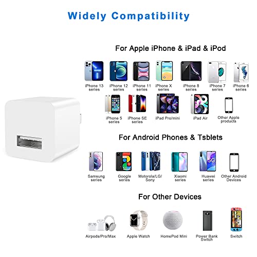 USB Wall Charger Block 4Pack 5V 1A Cube USB Plug Power Charging Adapter Brick for Apple iPhone Xs Max XR 8 Plus IPad Cell Phone Box - Thumbnail 4