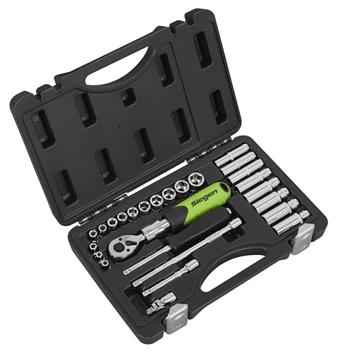 Sealey Siegen 26pc 1/4" Sq Drive Extendable Ratchet Socket Set - S01286