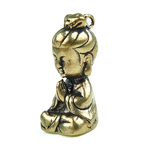 SPORTARC Figura decorativa de Buda Guanyin de latón macizo, decoración de escritorio para el hogar, oficina