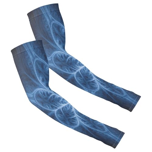 Breathable & Stretchy Men's & Women's Compression Arm Sleeves for Driving Commuting One Size Fits All Indigo Bohemian Denim Blue and White Batik Tie Dye Boho