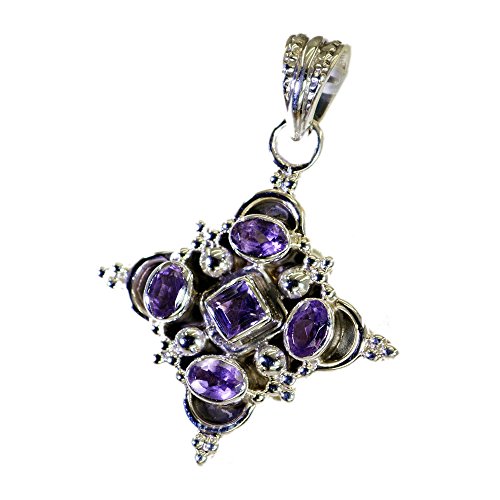 Pendentif améthyste pour femmes en argent 925 fait main