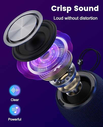 Image of LENRUE Bluetooth Speaker, Wireless Speaker with Dynamic Light Show, Crisp Sound, TWS, Portable Speaker for Phones, Tables, Indoor, Outdoor