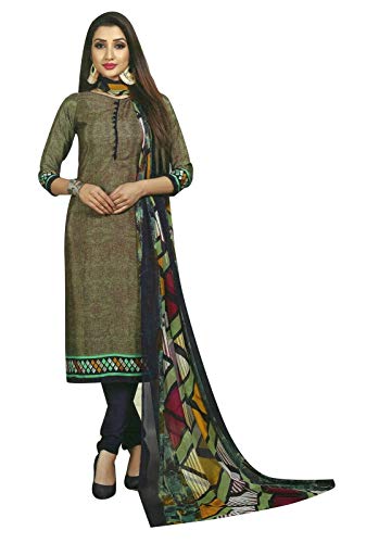 Ready to wear French Crepe Printed Salwar Kameez Suit Indian Pakistani Dress (Size_40/Mahendi Green)