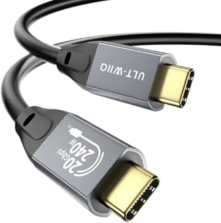 USB C to USB C Cable 100W, 20Gbps Gold-plated Ultra Flexible USB 3.2 Gen2x2 Data Cable with PD 5A Fast Charge & 5K/4K@60Hz Video Output for MacBook Pro, Dell XPS, Samsung S22 S21, OTG, USB-C Monitor