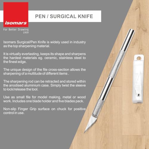 Image of Isomars A3 Self-Healing Cutting Mat Kit with Circle Cutter, Precision Pen Knife & Paper Cutter | Non-Slip Craft Cutting Board 450 x 300 mm | DIY, Art, Scrapbooking & Model Making Tools